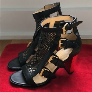 Christian Louboutin Black Block Heel Sandals 39.5